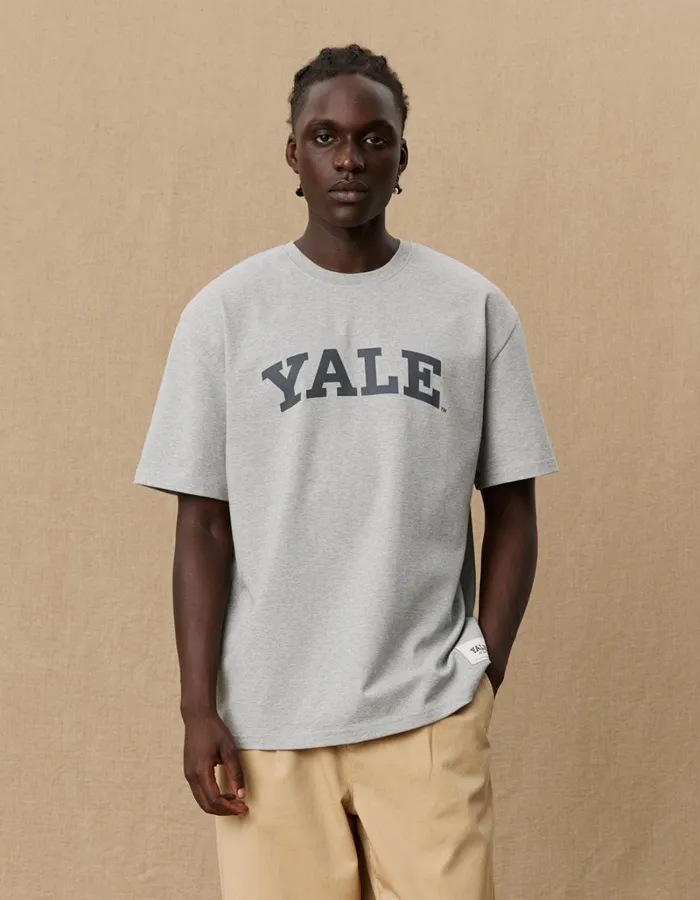 Men Les Deux Tshirts Yale Logo TShirt 8211 Light Grey Melange