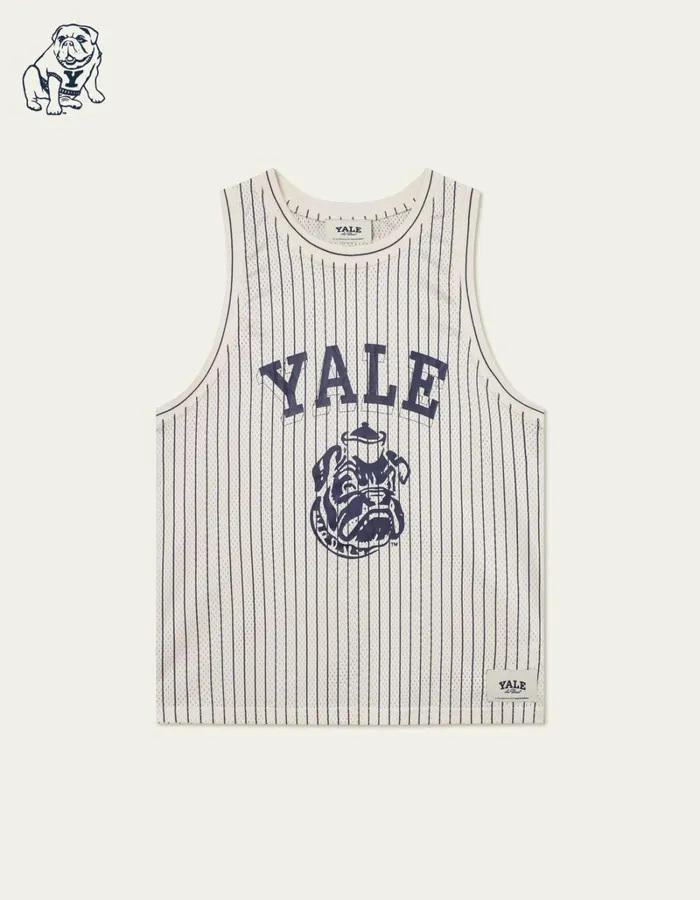 Men Les Deux Tshirts Yale Printed Mesh Tanktop 8211 IvoryDark Navy