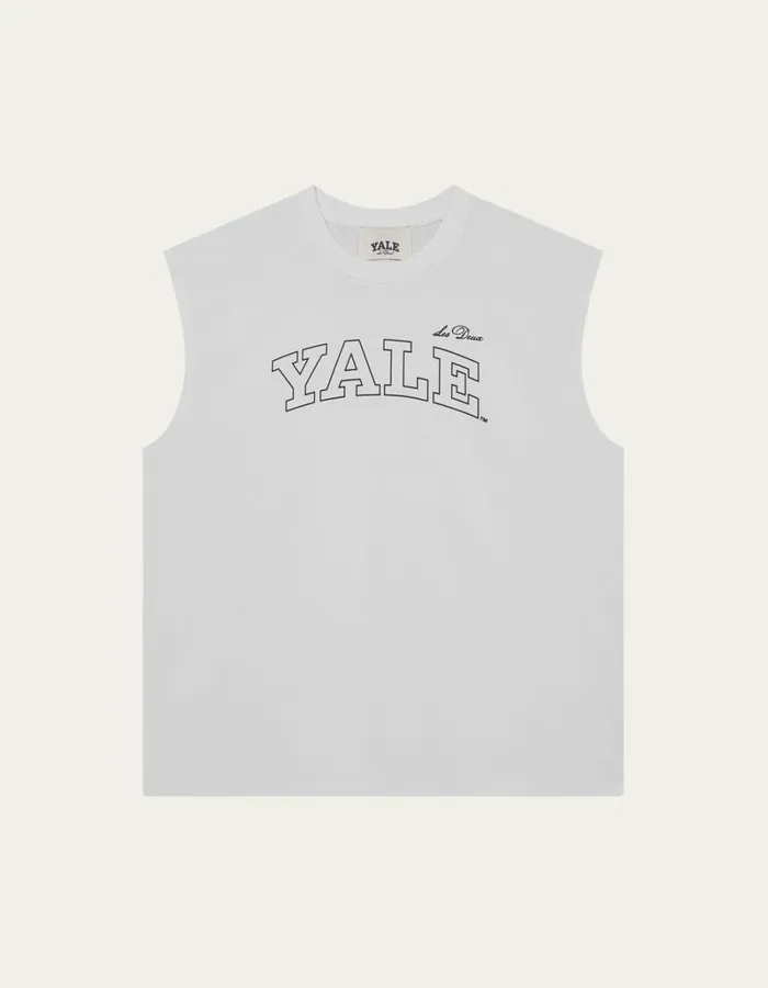 Men Les Deux Tshirts Yale Sleeveless TShirt 8211 WhiteBlack