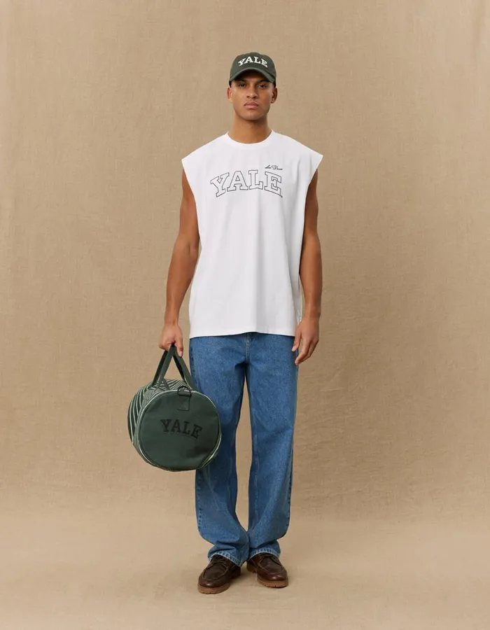 Men Les Deux Tshirts Yale Sleeveless TShirt 8211 WhiteBlack