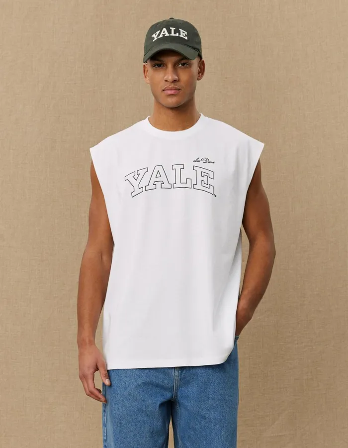 Men Les Deux Tshirts Yale Sleeveless TShirt 8211 WhiteBlack