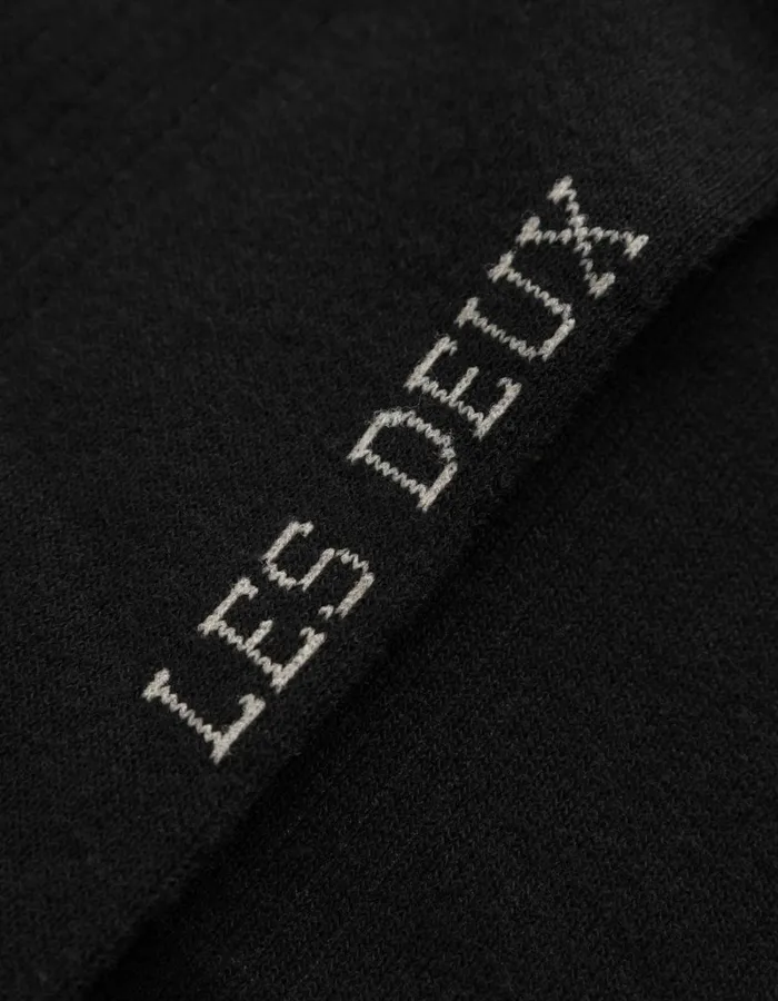 Men Les Deux Underwear Globe Rib 2Pack Socks 8211 BlackLight Desert Sand