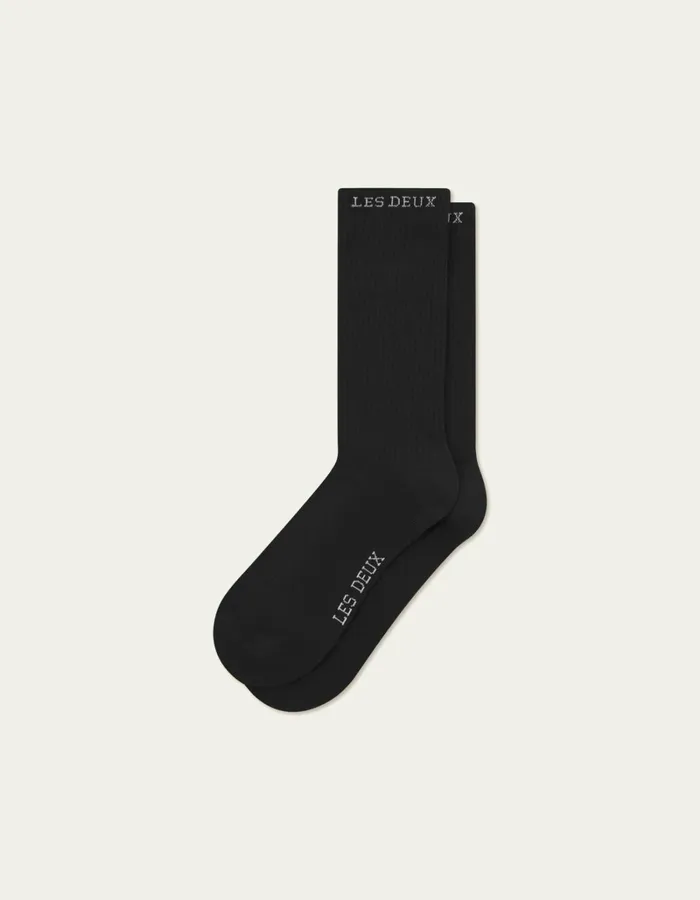 Men Les Deux Underwear Wilfred Socks 8211 2Pack 8211 BlackWhite