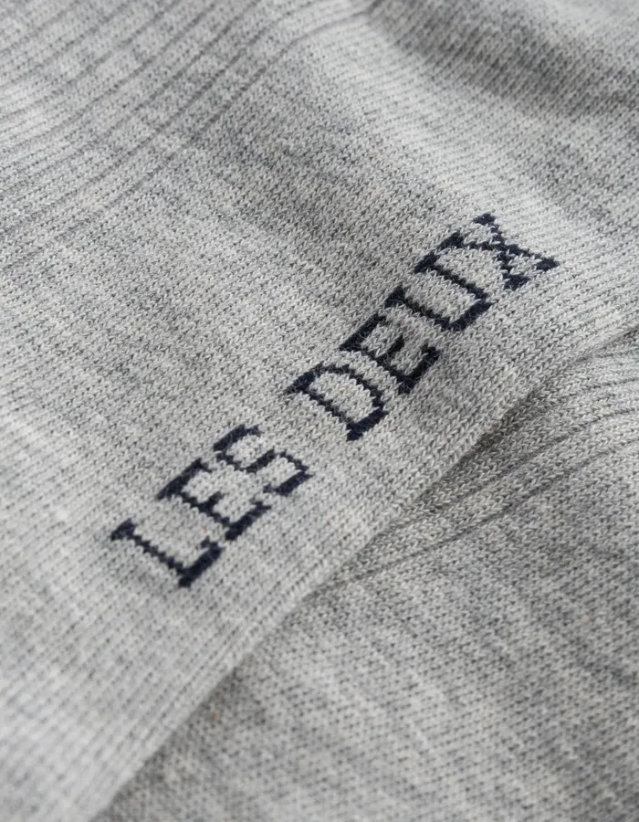 Men Les Deux Underwear Wilfred Socks 8211 2Pack 8211 Light Grey MelangeBlack