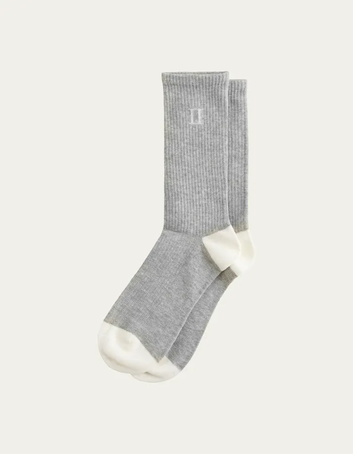 Men Les Deux Underwear William 2Pack Socks 8211 Light Grey MelangeWhite