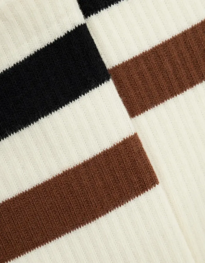 Men Les Deux Underwear Woods Rib Stripe Socks 8211 2Pack 8211 Off WhiteBlack