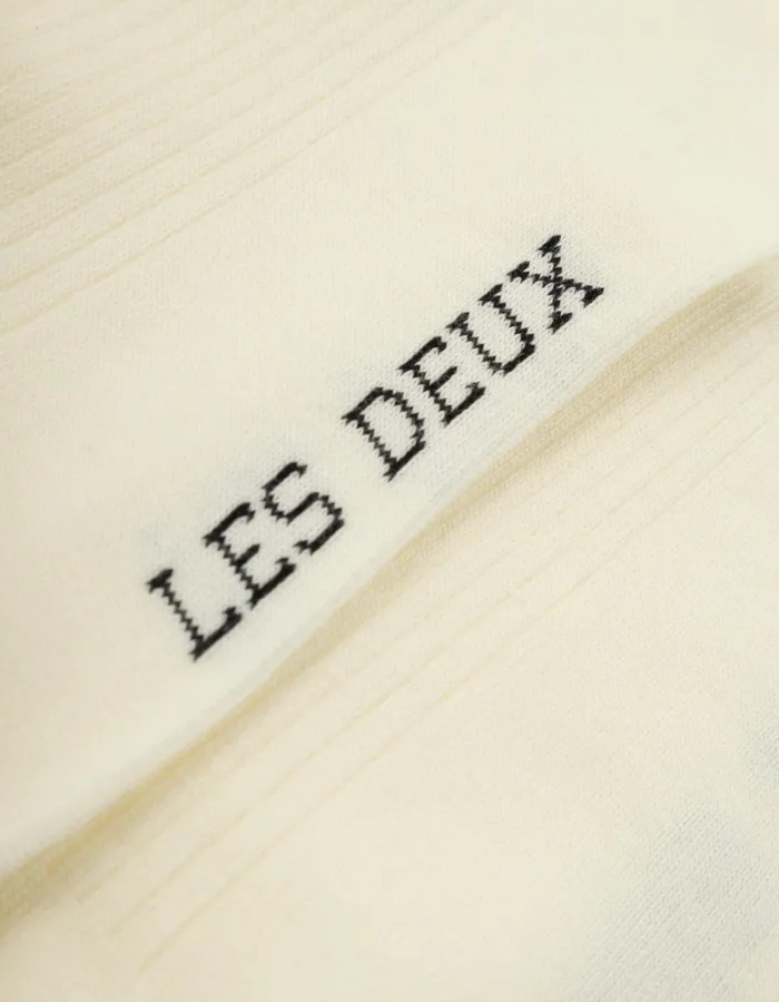 Men Les Deux Underwear Woods Rib Stripe Socks 8211 2Pack 8211 Off WhiteBlack
