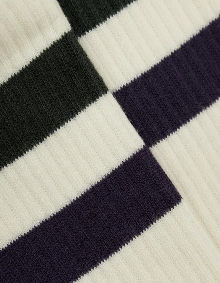 Men Les Deux Underwear Woods Rib Stripe Socks 8211 2Pack 8211 Off WhiteRosin