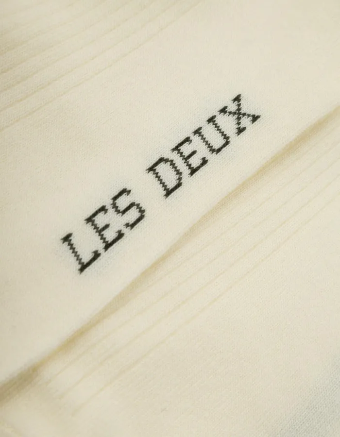 Men Les Deux Underwear Woods Rib Stripe Socks 8211 2Pack 8211 Off WhiteRosin