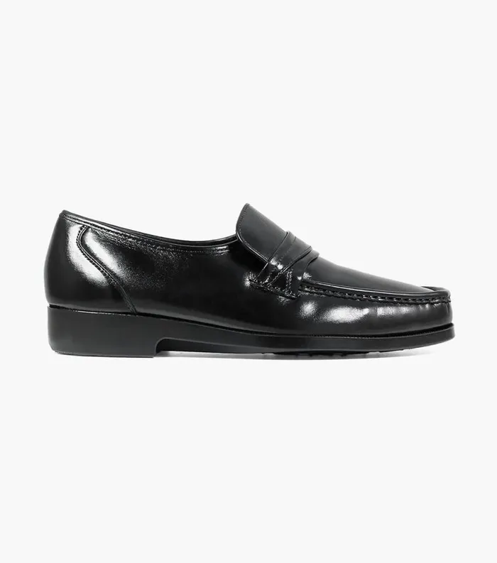 Men Lido Moc Toe Slip On Loafer Black Florsheim Dress Shoes