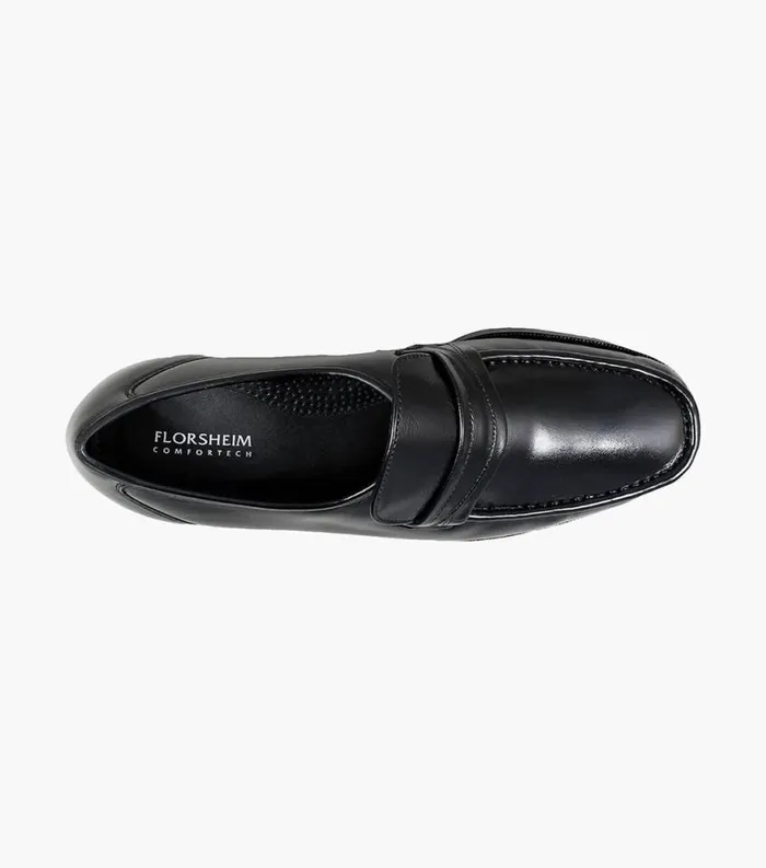 Men Lido Moc Toe Slip On Loafer Black Florsheim Dress Shoes