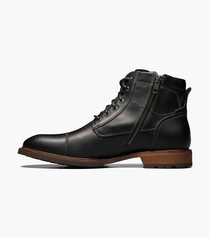 Men Lodge Cap Toe Lace Up Boot Black Ch Florsheim Casual Shoes
