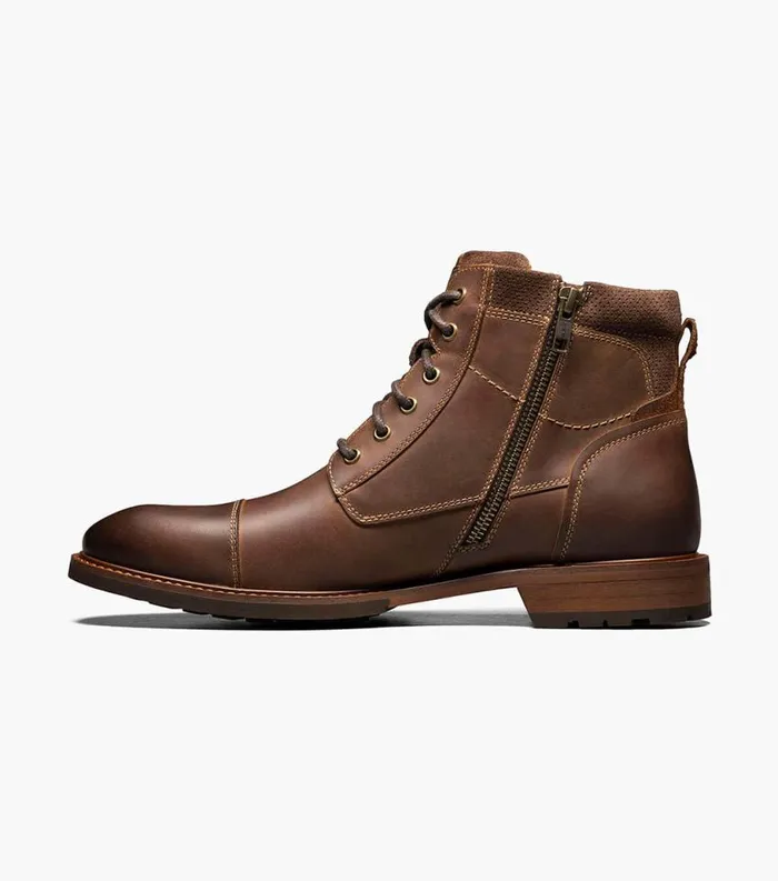 Men Lodge Cap Toe Lace Up Boot Brown Ch Florsheim Casual Shoes