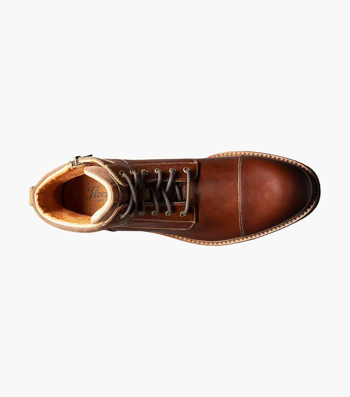 Men Lodge Cap Toe Lace Up Boot Chestnut Florsheim Casual Shoes