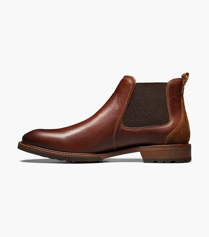 Men Lodge Plain Toe Gore Boot Chestnut Florsheim Casual Shoes