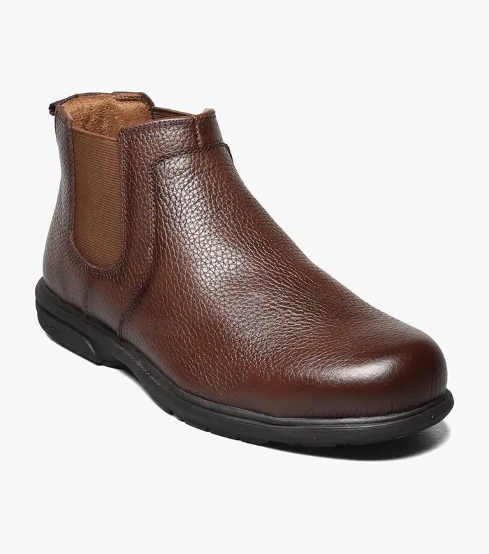 Men Loedin Steel Toe Plain Toe Gore Boot Brown Florsheim Safety Shoes