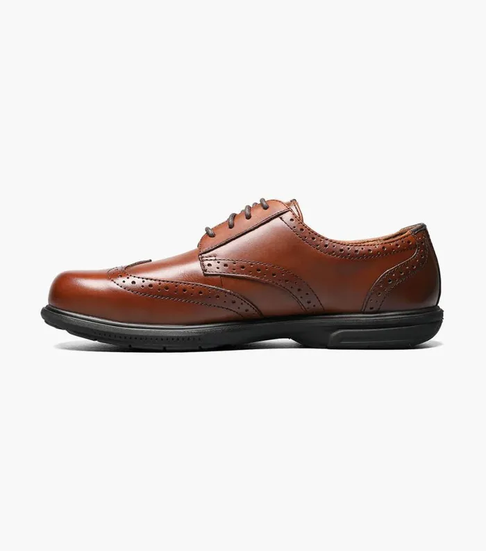 Men Loedin Steel Toe Wingtip Oxford Brown Florsheim Safety Shoes