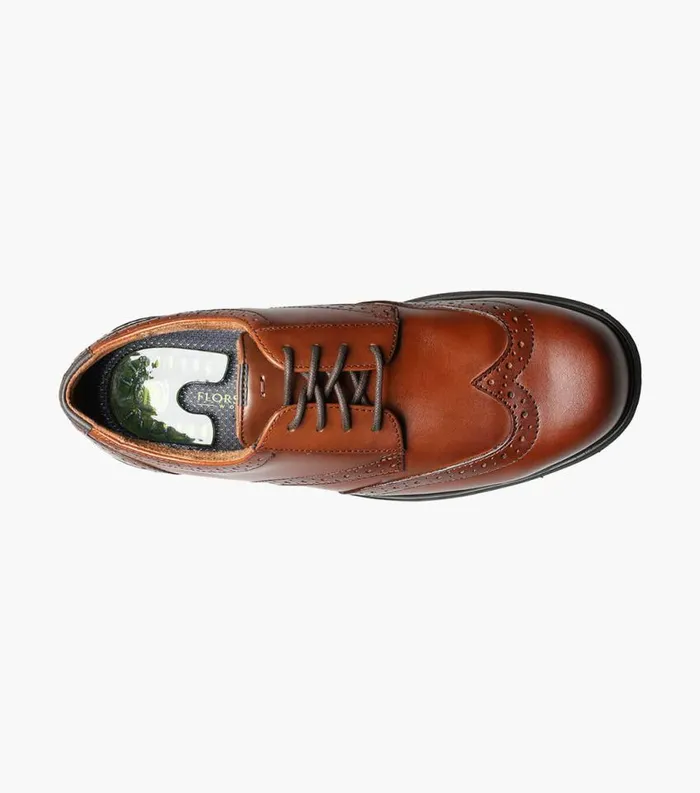 Men Loedin Steel Toe Wingtip Oxford Brown Florsheim Safety Shoes