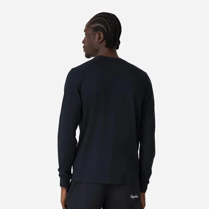 Men Long Sleeve Cotton TShirt Blackwhitewhitelight Greydark Navynavydeep Olive Greenolive Green Rapha TShirts and Tops
