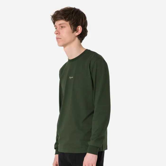 Men Long Sleeve Cotton TShirt Blackwhitewhitelight Greydark Navynavydeep Olive Greenolive Green Rapha TShirts and Tops