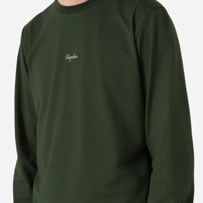 Men Long Sleeve Cotton TShirt Blackwhitewhitelight Greydark Navynavydeep Olive Greenolive Green Rapha TShirts and Tops