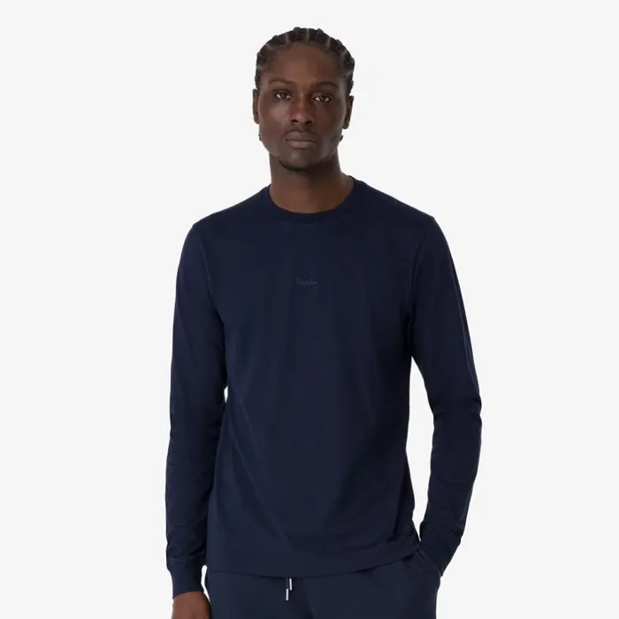 Men Long Sleeve Cotton TShirt Blackwhitewhitelight Greydark Navynavydeep Olive Greenolive Green Rapha TShirts and Tops