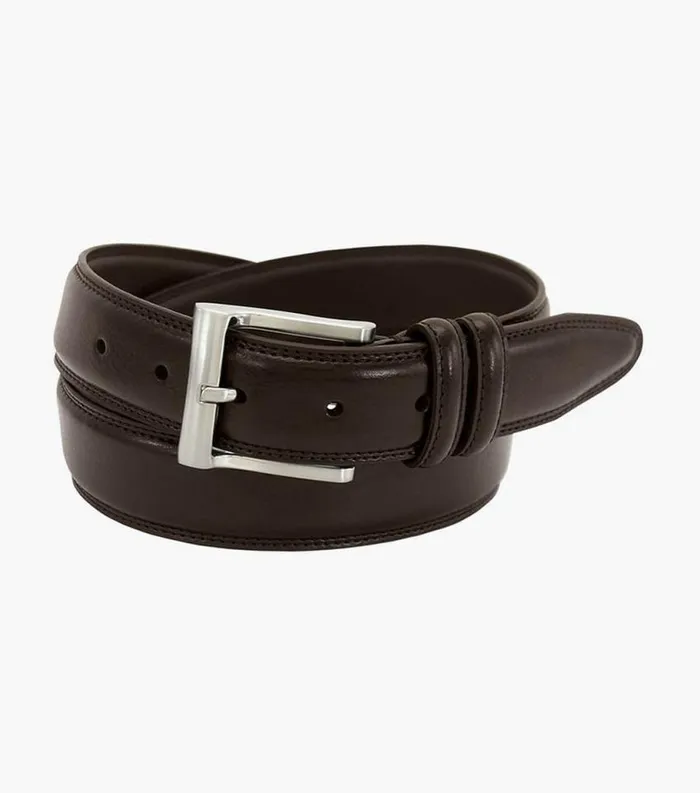 Men Martin XL Pebble Grain Leather Belt Brown Florsheim Belts and Suspenders