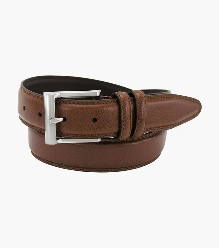 Men Martin XL Pebble Grain Leather Belt Cognac Florsheim Belts and Suspenders