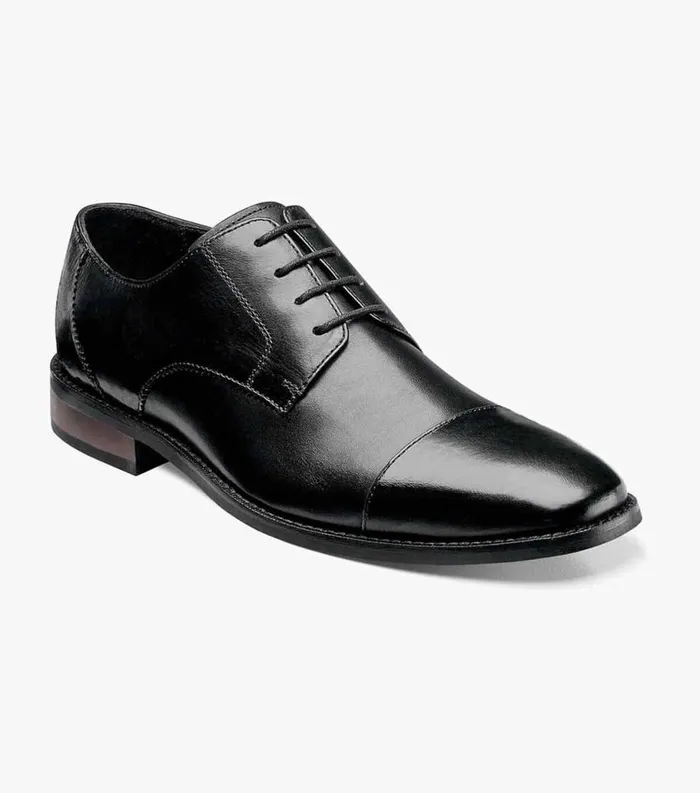 Men Matera Cap Toe Oxford Black Florsheim Dress Shoes