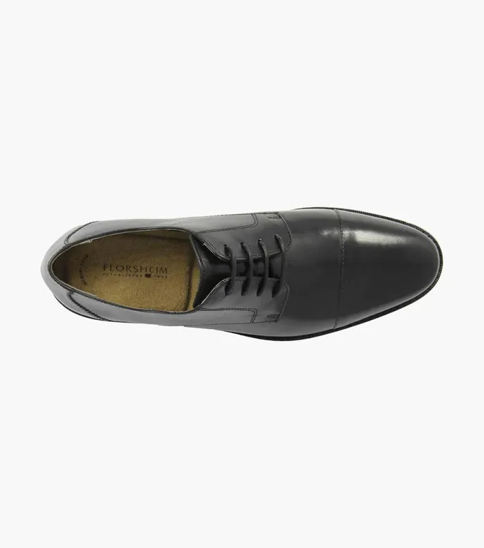 Men Matera Cap Toe Oxford Black Florsheim Dress Shoes