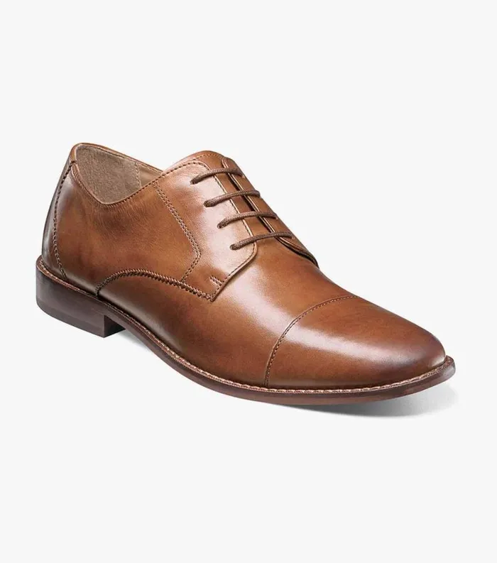 Men Matera Cap Toe Oxford Cognac Florsheim Dress Shoes
