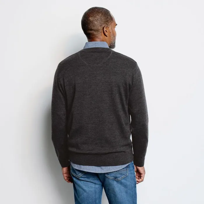 Men Merino VNeck LongSleeved Sweater Navy Orvis Sweaters