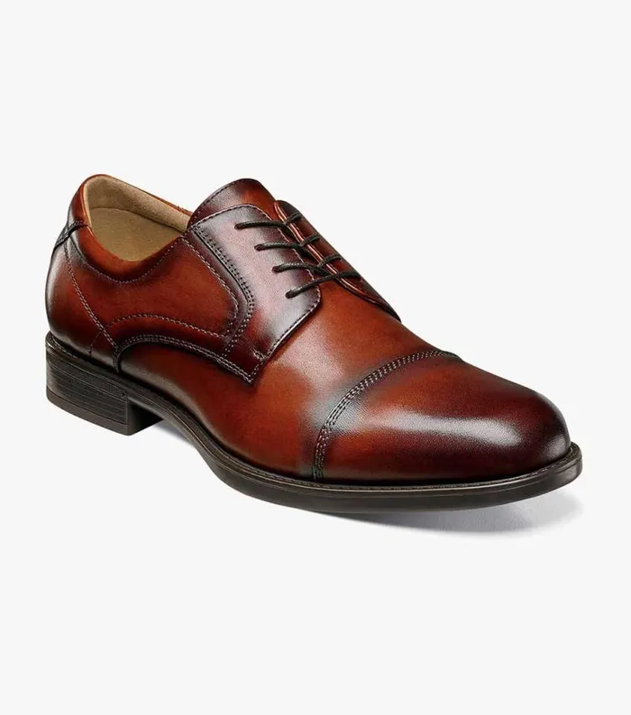 Men Midtown Cap Toe Oxford Cognac Florsheim Dress Shoes