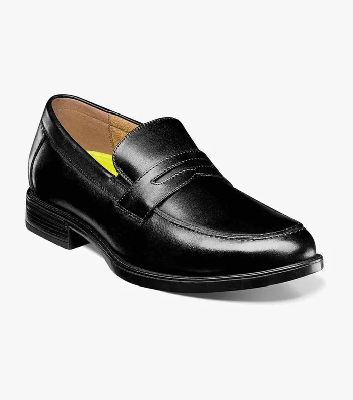 Men Midtown Moc Toe Penny Loafer Black Florsheim Dress Shoes