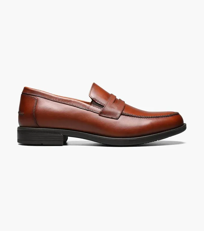 Men Midtown Moc Toe Penny Loafer Cognac Florsheim Dress Shoes
