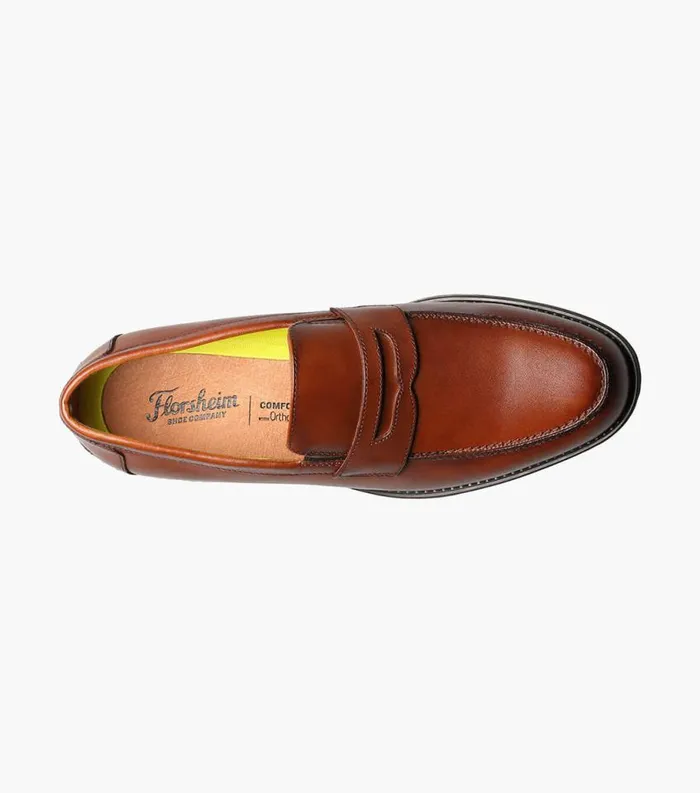 Men Midtown Moc Toe Penny Loafer Cognac Florsheim Dress Shoes
