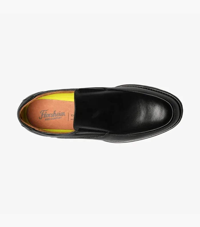 Men Midtown Moc Toe Slip On Black Florsheim Dress Shoes