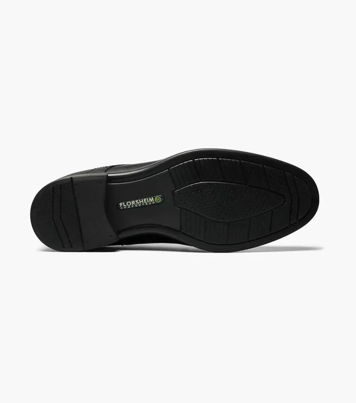 Men Midtown Moc Toe Slip On Black Florsheim Dress Shoes