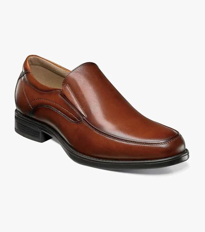 Men Midtown Moc Toe Slip On Cognac Florsheim Dress Shoes
