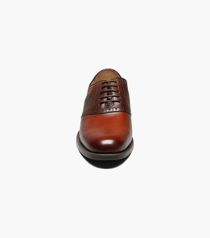 Men Midtown Plain Toe Saddle Oxford Cognac Multi Florsheim Dress Shoes