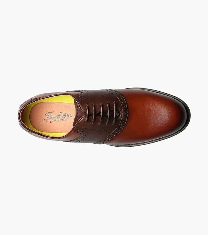 Men Midtown Plain Toe Saddle Oxford Cognac Multi Florsheim Dress Shoes