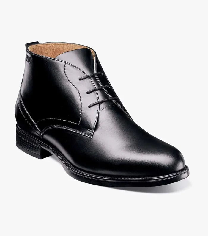 Men Midtown Waterproof Plain Toe Chukka Black Florsheim Dress Shoes