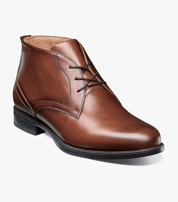 Men Midtown Waterproof Plain Toe Chukka Cognac Florsheim Dress Shoes