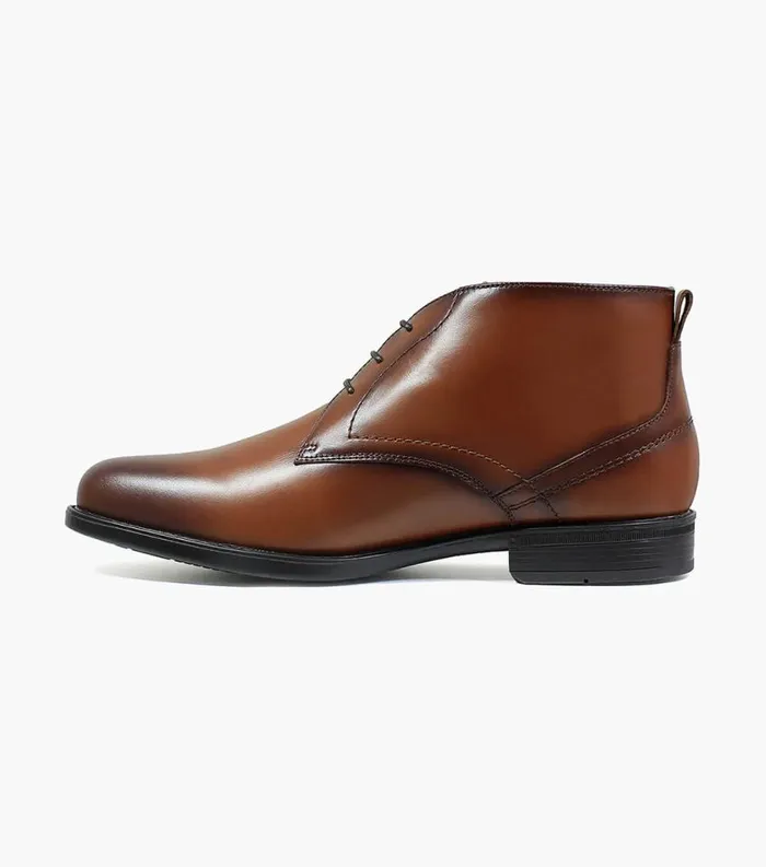 Men Midtown Waterproof Plain Toe Chukka Cognac Florsheim Dress Shoes