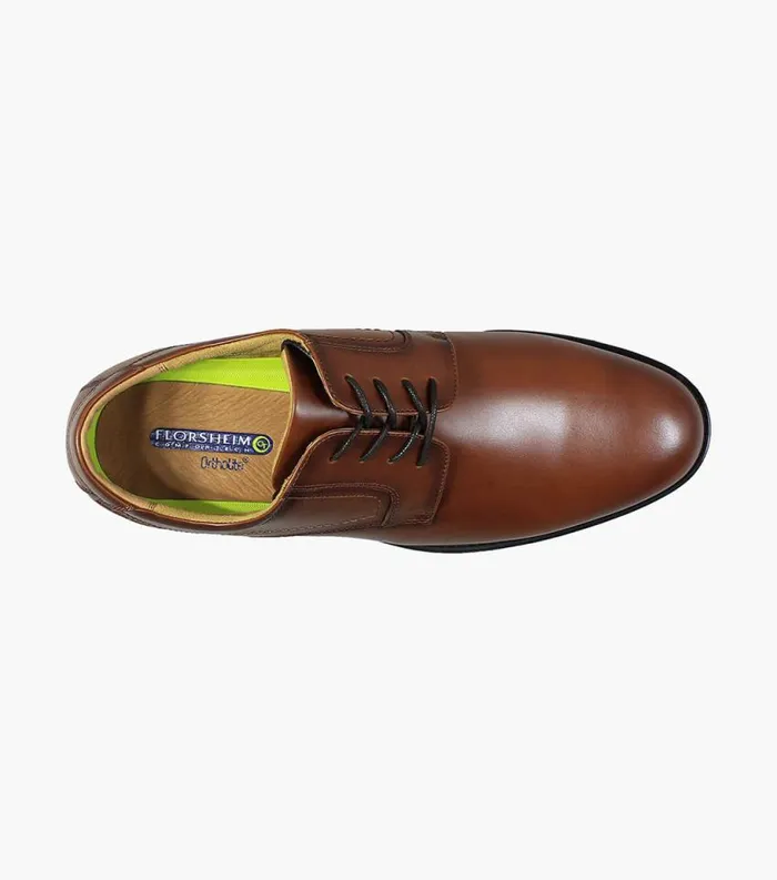 Men Midtown Waterproof Plain Toe Oxford Cognac Florsheim Dress Shoes