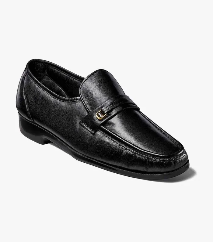 Men Milano Moc Toe Bit Loafer Black Florsheim Dress Shoes