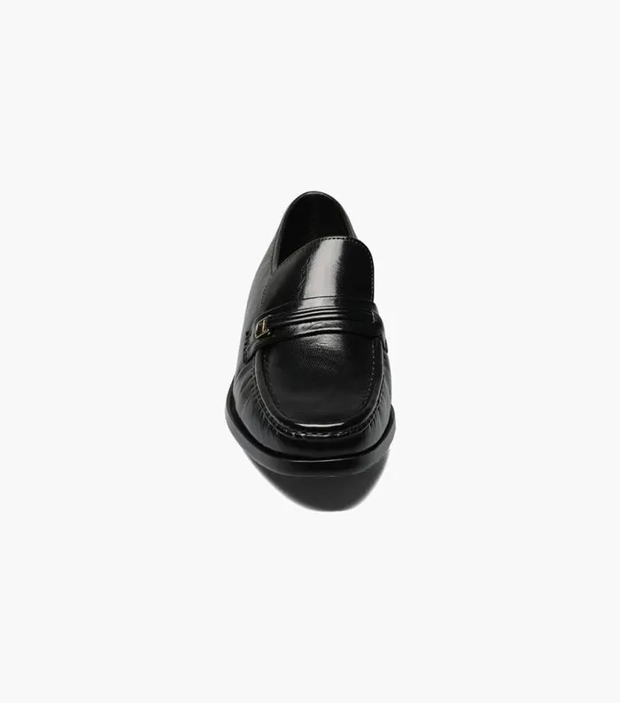Men Milano Moc Toe Bit Loafer Black Florsheim Dress Shoes