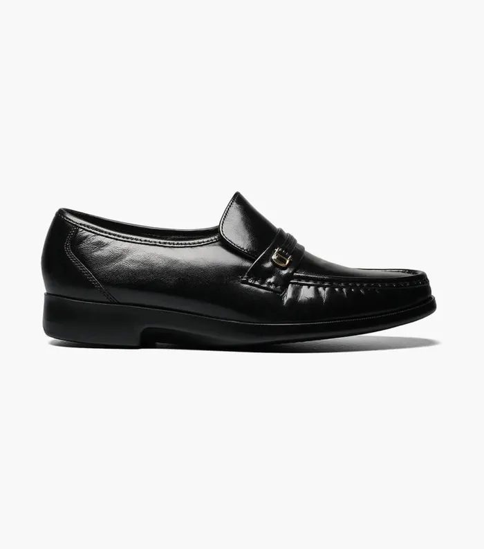 Men Milano Moc Toe Bit Loafer Black Florsheim Dress Shoes
