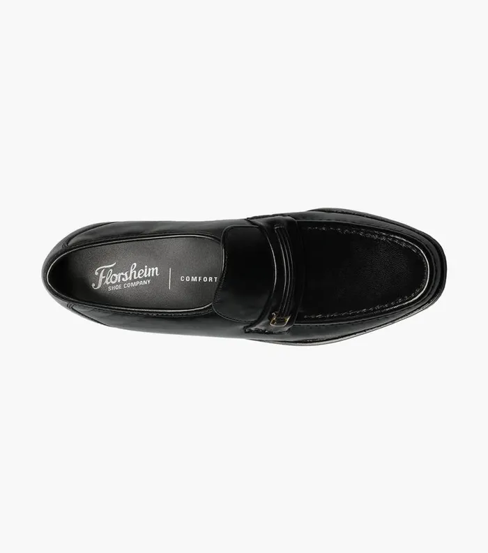 Men Milano Moc Toe Bit Loafer Black Florsheim Dress Shoes