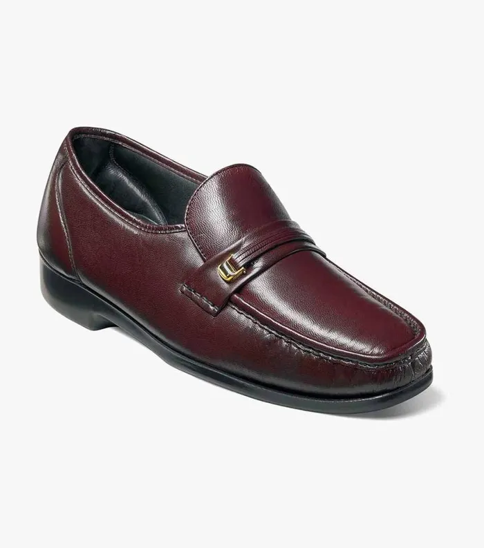 Men Milano Moc Toe Bit Loafer Burgundy Florsheim Dress Shoes